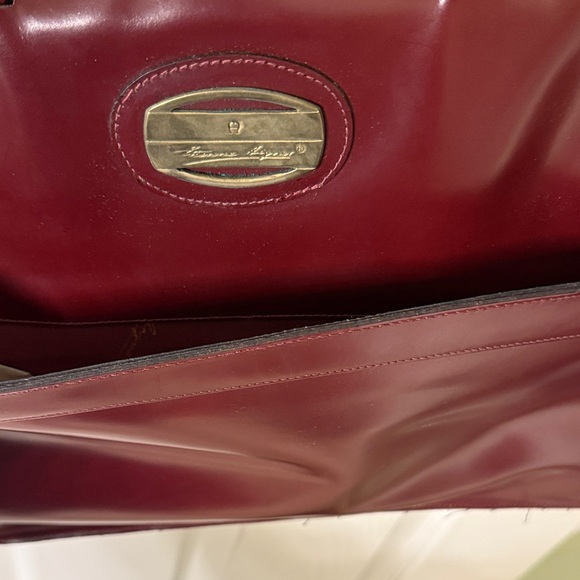 Etienne Aigner Burgundy Leather Laptop Bag - Picture 4 of 6